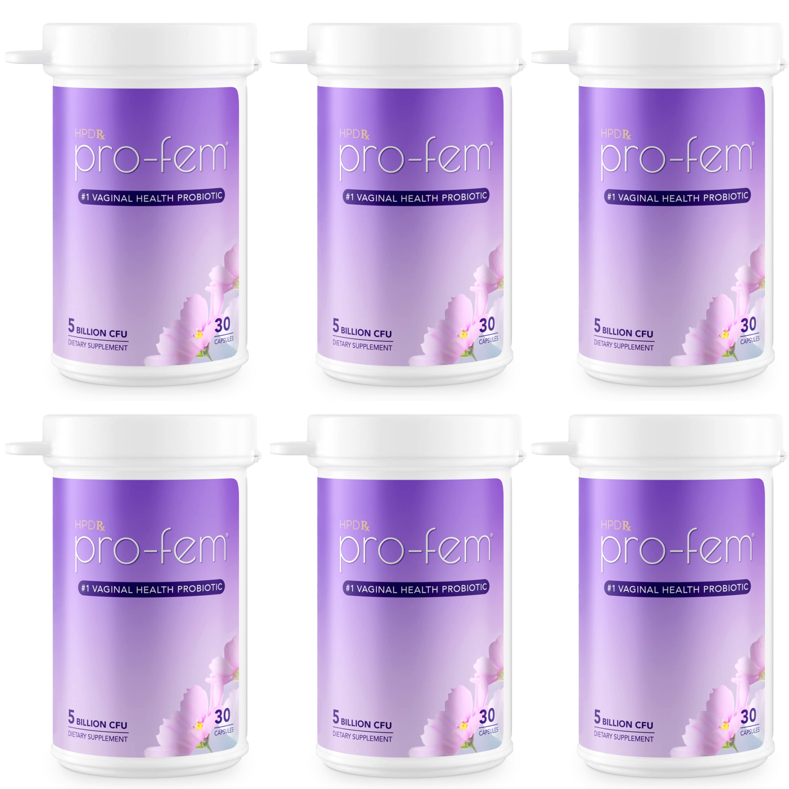 Pro-Fem #1 OB/GYN Formulated Vaginal Health Probiotics | 30 Caps | 6-Pack