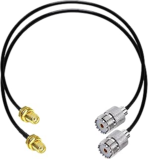 SMA to UHF Jumper Cable RG58 TUOLNK SMA Female Jack to PL259 Female Extension Cable 20inch(50cm) SO239 to SMA RF Coax Adapter Cable for Two Way Radio Walkie Talkie 2 Pack