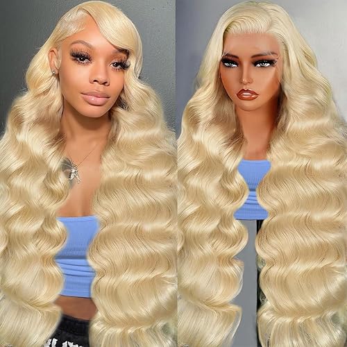 220 Density 613 13x6 Lace Front Wig Human Hair, 100% Real Blonde Wig Human Hair, 30 Inch Body Wave Hd Lace Front Wigs Pre Plucked,No Synthetic Fiber No Shedding No Tangle True Length Longer Lifespan