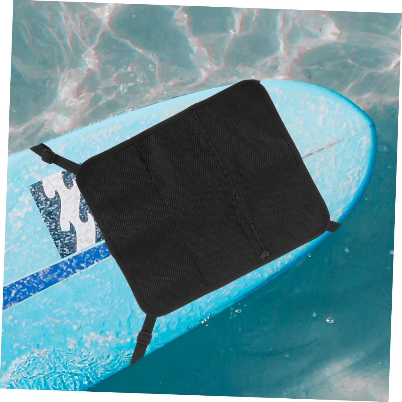 Paddleboard Deck Mesh Storage Bag with Buckle Pouch, Water Sports Organizer for Sup Accessories, Lightweight Mesh Sundries Bag for Stand-up Paddleboarding