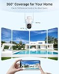 2K Security Cameras Outdoor Wireless, 2 Pack Solar Camera Wireless Outdoor with Battery, WiFi Cameras for Home Surveillance, 360° Pan & Tilt, Color Night Vision, 2-Way Audio, IP66, SD/Cloud Storage