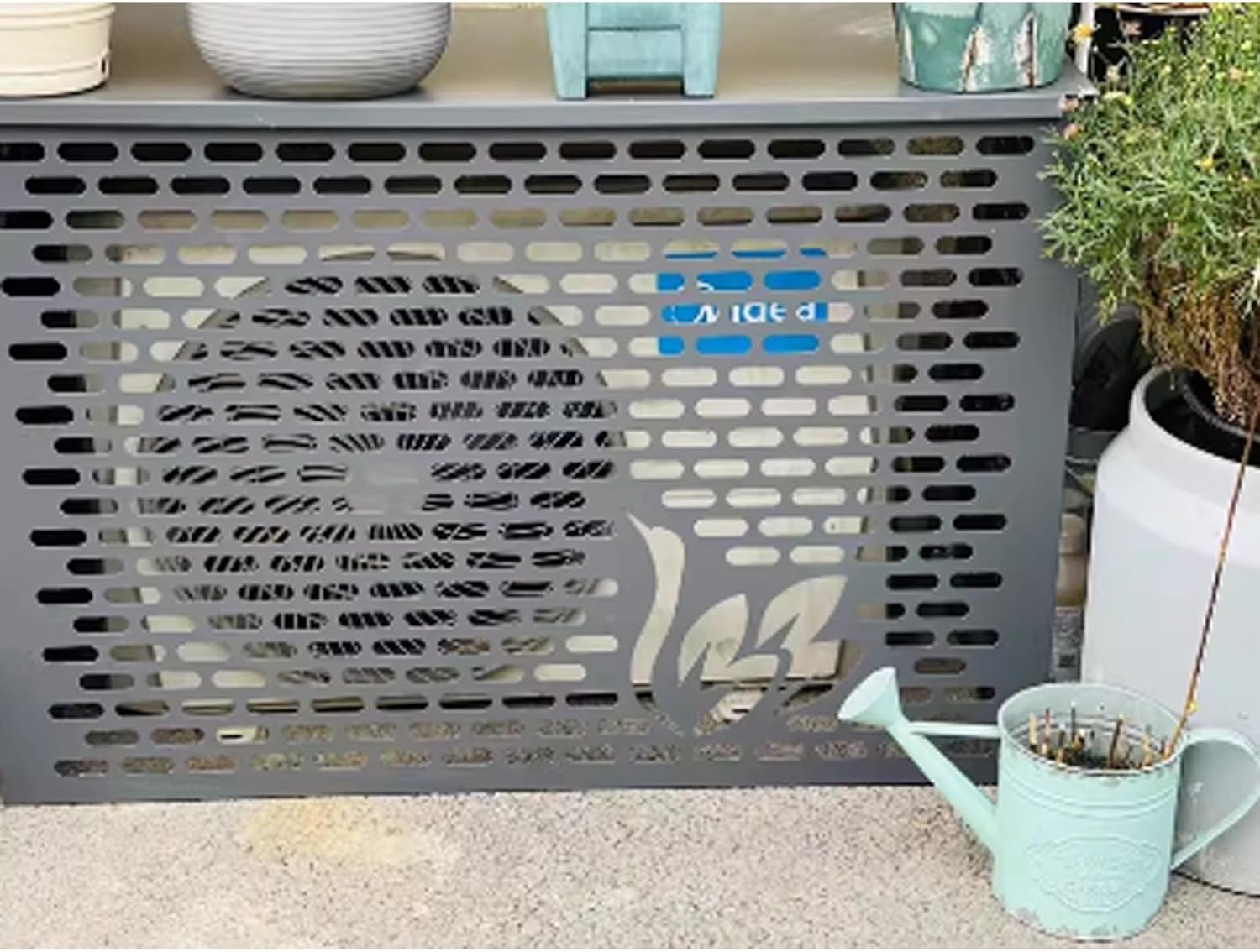 Air Conditioner Privacy Screen Aluminum Air Conditioning Protection Grille,Split Ac Cover for Outside Unit, Ac Unit Fence Applicable to Air Conditioner Outdoor Unit(108 * 78 * 56cm)