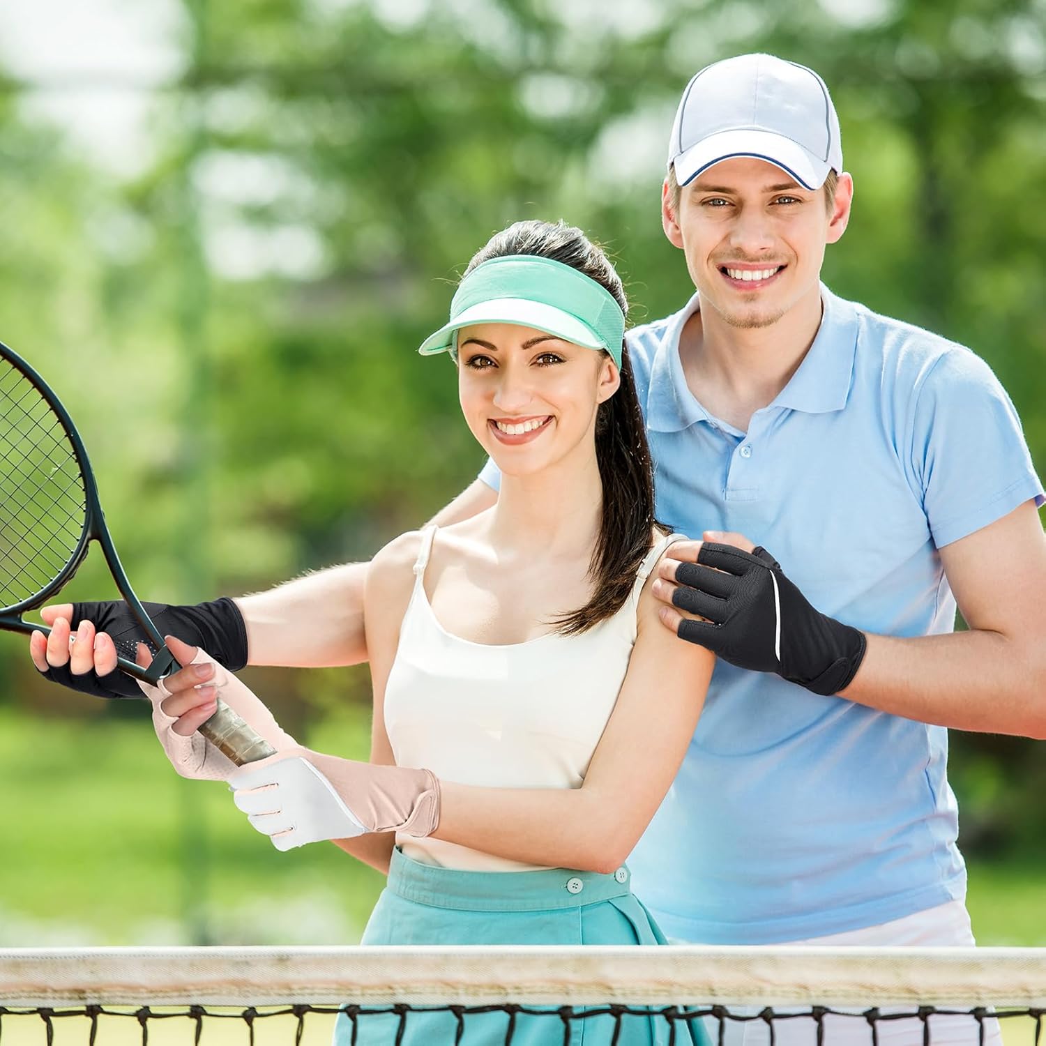 Loopeer 2 Pair Women UV Sun Protection Fingerless Gloves Touchscreen Non Slip Sunblock Gloves for Summer Driving Cycling - Image 4