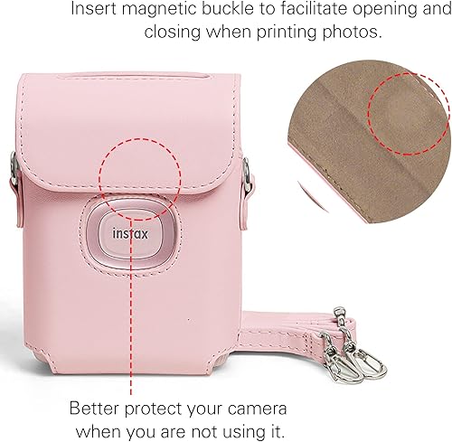 Miniatura 4 de MIni Link 2 - Funda de piel sintética para impresora Fujifilm Instax Mini Link 2 con correa de hombro ajustable
