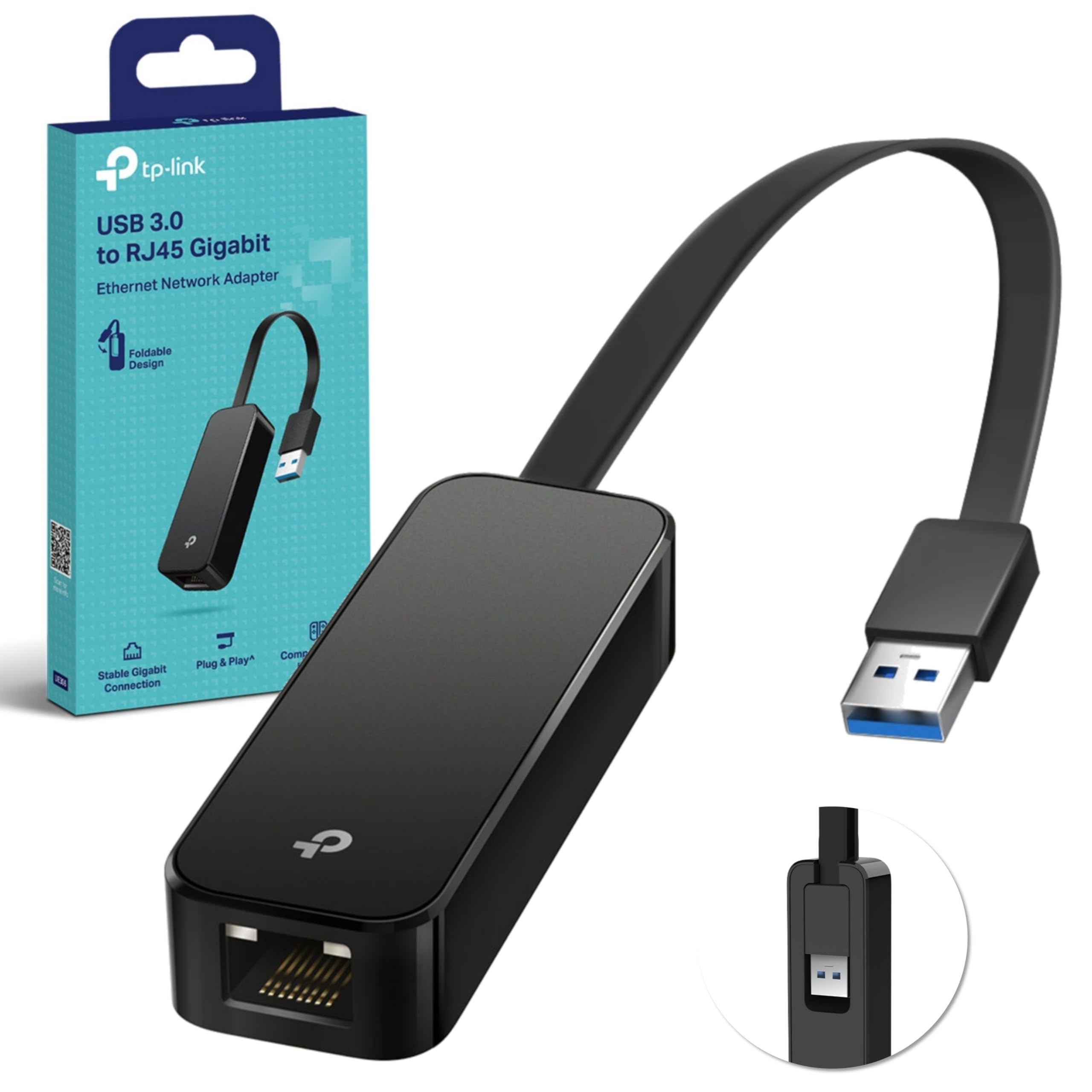 TP-Link UE306 USB auf Ethernet Adapter, USB 3.0 zu RJ45 1000Mbps Ethernet LAN Netzwerkadapter, Plug-and-Play in Nintendo Switch, Windows 11/10/8.1, Mac OS und Linux OS