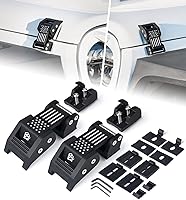 Vista 9 de Xprite Manijas de capó ajustables de aluminio morado con bandera de EE. UU., juego de cierres de capó compatibles con Jeep Wrangler JK JKU 2007-2018