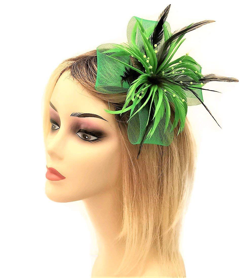 Bright green fascinator Clearance