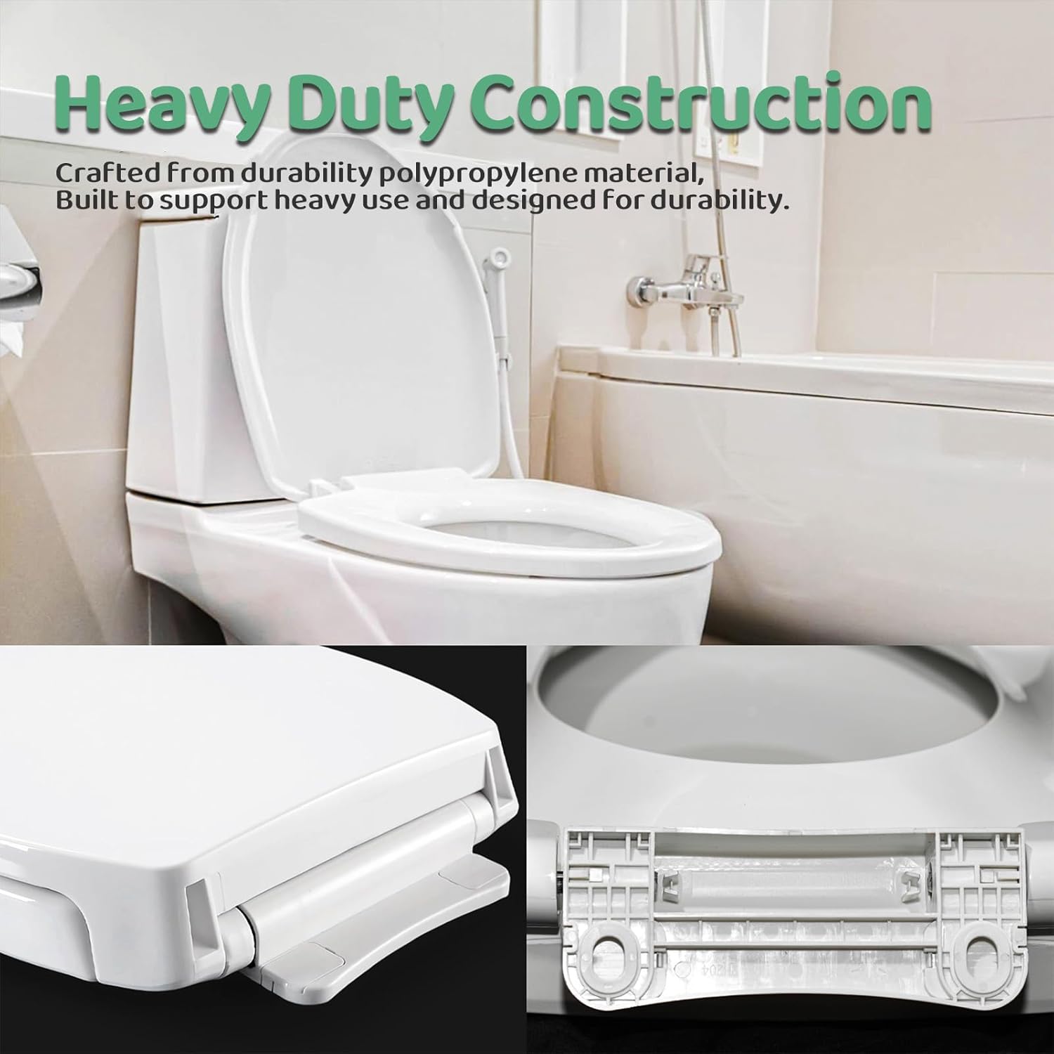 Elongated Toilet Seat for TOTO SS113/SS114/SS154/SS224/SS204/SS214/SS237/SS247, Soft Close Toilet Seat, Traditional Heavy Duty Toilet Seat Replacement Parts with Toilet Bolts and Nuts (Cotton White)