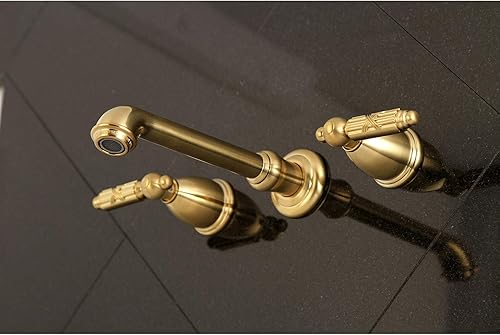 Miniatura 25 de Kingston Brass KS7122GL Grifo de baño georgiano, 10-7/16 pulgadas en alcance de la boquilla, latón pulido Latón pulido,Cobrizo cepillado,cepillado