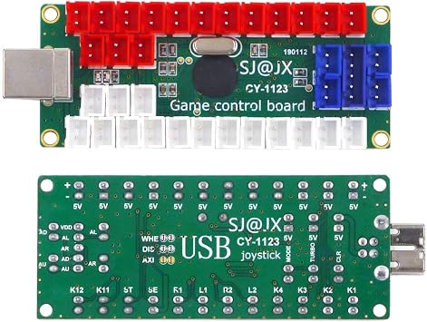 SJ@JX Arcade DIY Kit LED USB Encoder Board Zero Delay Arcade Controller Joystick Button Fight Stick Raspberry Pi Retro Pie MAME 5V LED Power