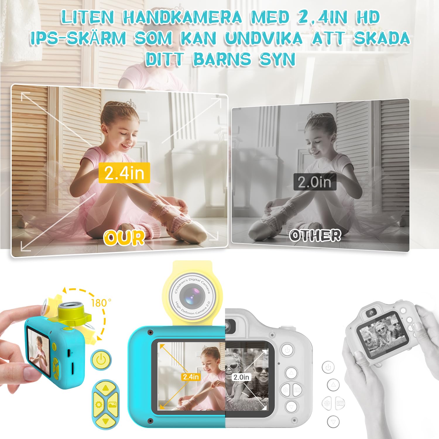 ARNSSIEN Kindercamera voor Peuters 3-12 jaar,Zelfiecamera met Video