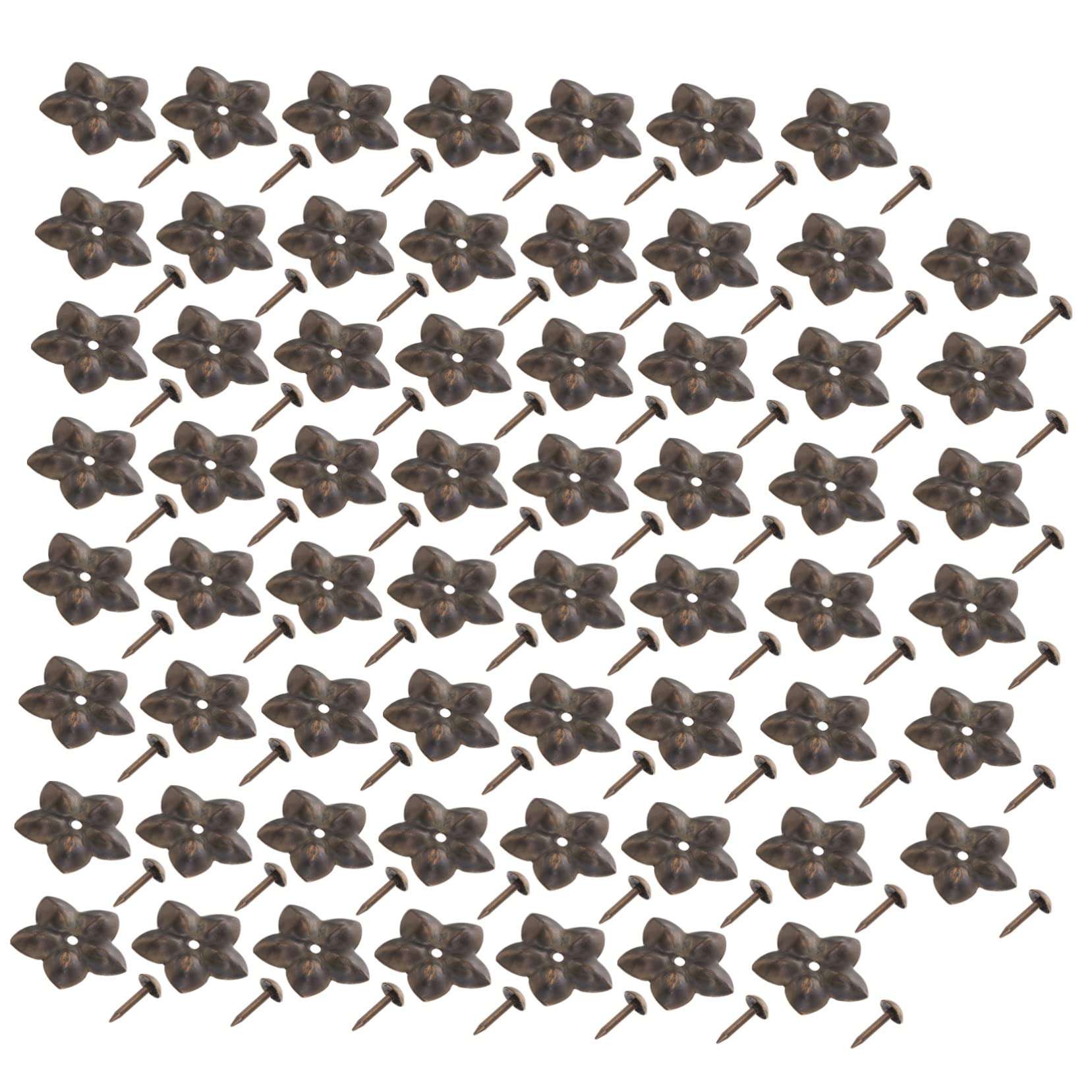 Alipis Upholstery Tack Set 60pcs Blossom Iron Patch Nails Sturdy Decorative Nails for DIY Projects