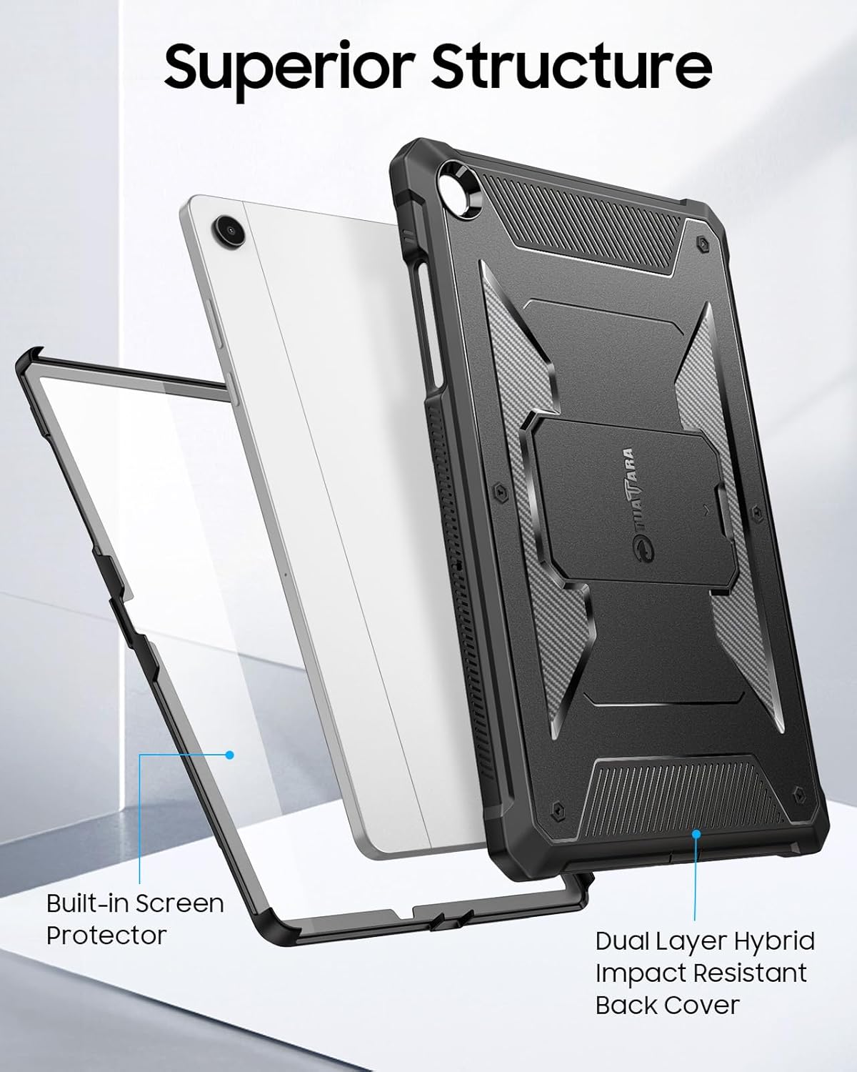 Fintie Shockproof Case for Samsung Galaxy Tab A11+/A9+ 11 Inch, Black image 4