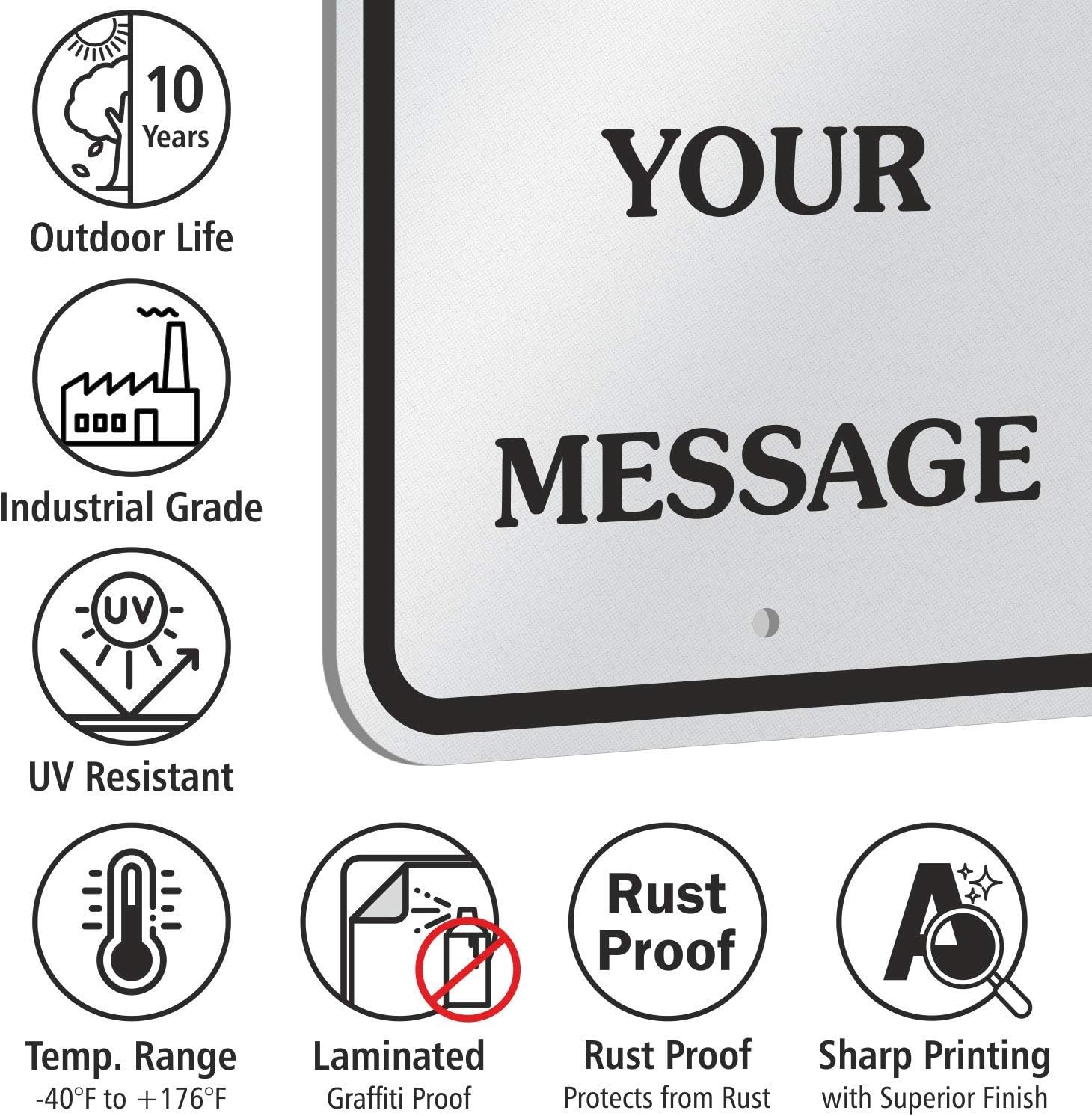 SmartSign 18 x 12 inch “Add Your Own Message, Choose Color” Custom Metal Sign, 63 mil Aluminum, 3M Laminated Engineer Grade Reflective Material, Choose Your Color, Made in USA
