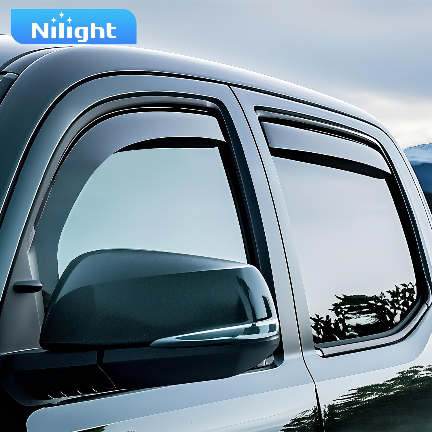 Nilight in Channel Rain Guards for Nissan Pathfinder 2022 2023 2024 2025 2026, Inside Window Visors, Low Profile Wind Deflectors for Rain & Fresh Air Ventilation, Smoke Tinted, 4PCS