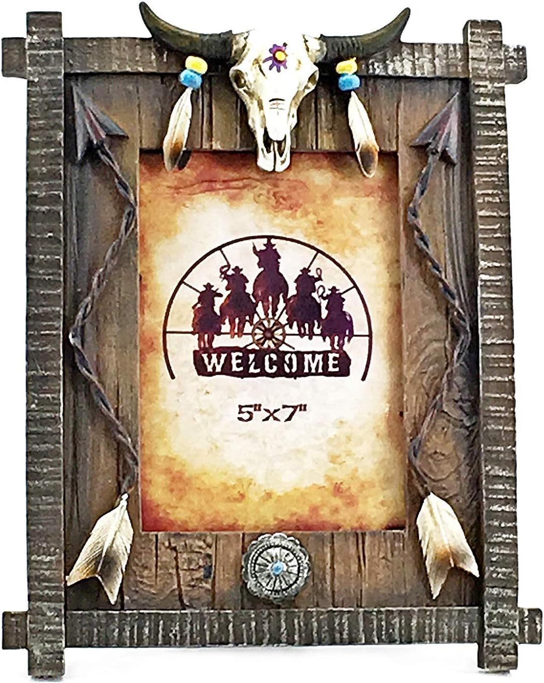 Bellaa 24292 Cowboys Picture Frame Western Americana Cultures 11x 9 x1 inch D...