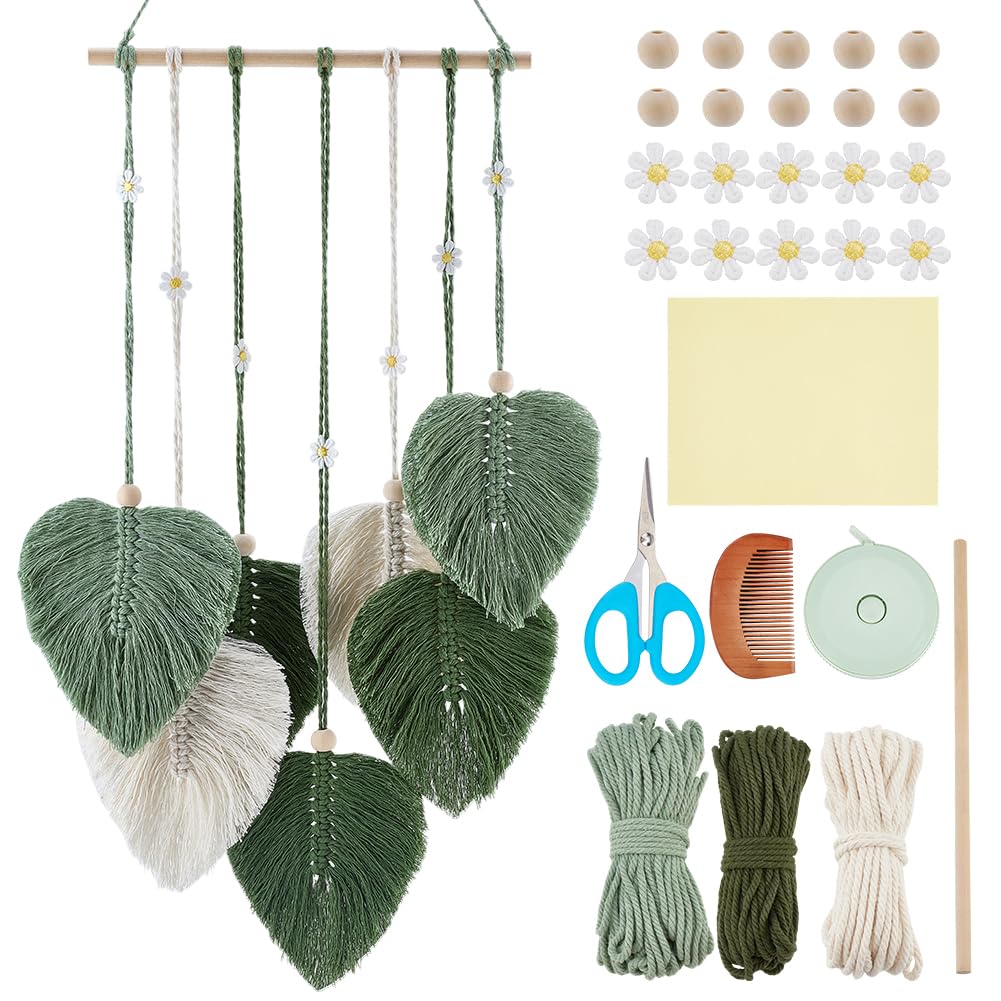 freebloss kit de macramé feuille mural