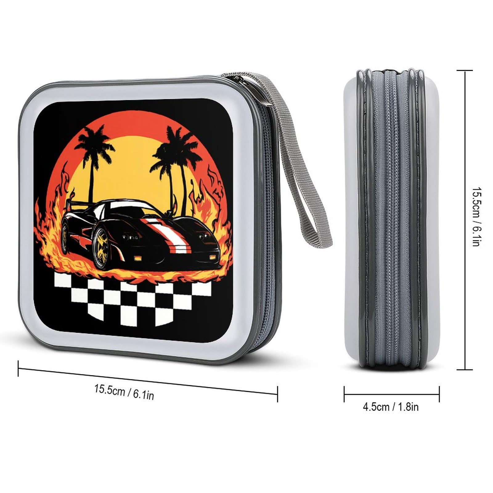 Us Muscle-Car Racing CD Case Plastic DVD Case Holder Wallet Disc Storage Organizer for Car Travel