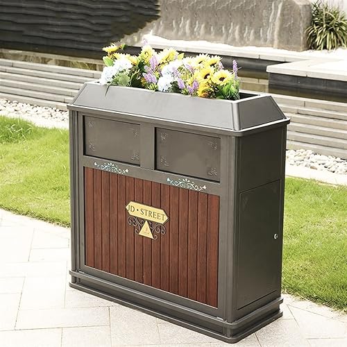 Miniatura 6 de ARZARF Bote de basura para exteriores e interiores botes de basura para clasificar al aire libre con boca de rebote botes de basura rectangulares de