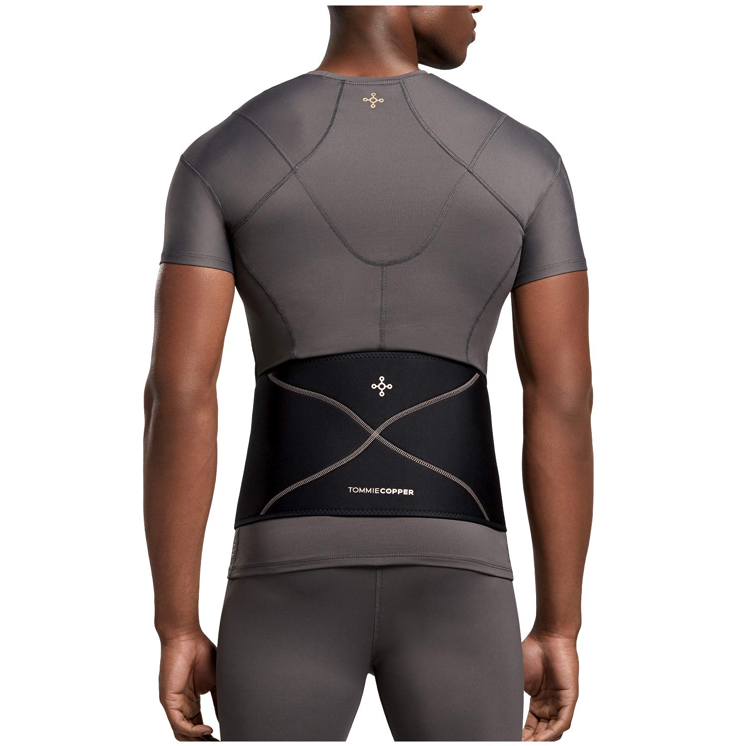 Tommie Copper Back Brace and Posture Corrector for Men l Sweat Wicking Breathable Back and Muscle Compression Support for Men