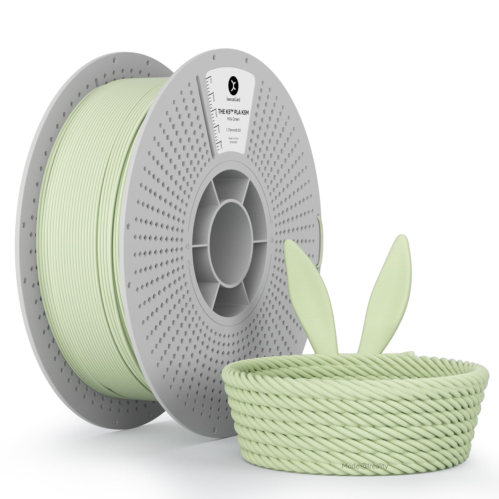 kexcelled Macaron Salbei Grün Matte PLA Filament Rolle, Matt-Effekt Oberfläche, 3D Druck Ästhetische Material, 1kg (2,2lbs) 1,75mm +/- 0,03mm, für FDM 3D Drucker