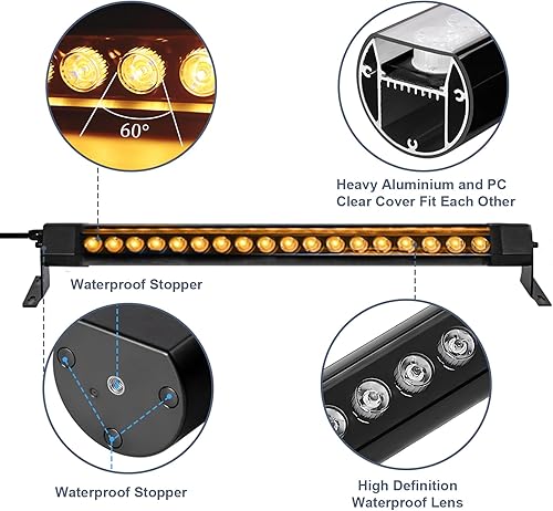 Miniatura 9 de Luz LED para lavadora de pared, 5000 K, luz blanca diurna, 36 W, 120 V, 2 pies, barra de luz de lavado de pared, IP67, luces impermeables para