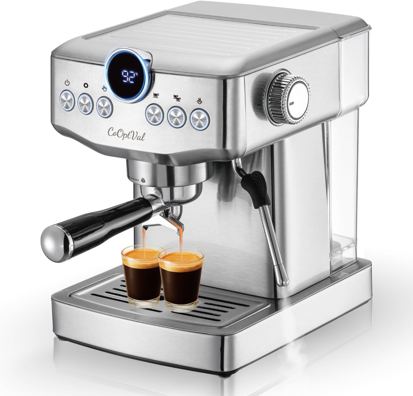 20-Bar Espresso Machine & Cafetera Espresso โ Fully Customizable Brewing (Temperature, Time, Volume, Steam) โ Steam Wand & Milk Frother, Stainless Steel โ Latte Machine & Cappuccino Machine