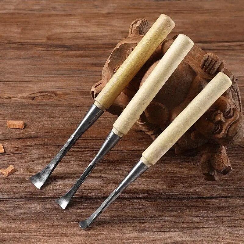 Hand Chisel Professional Woodworking Carving Wooden Spoon Making Hand Tools DIY Warping Head Carving Knife 10mm/15mm/20mm - (Color: 15mm)
