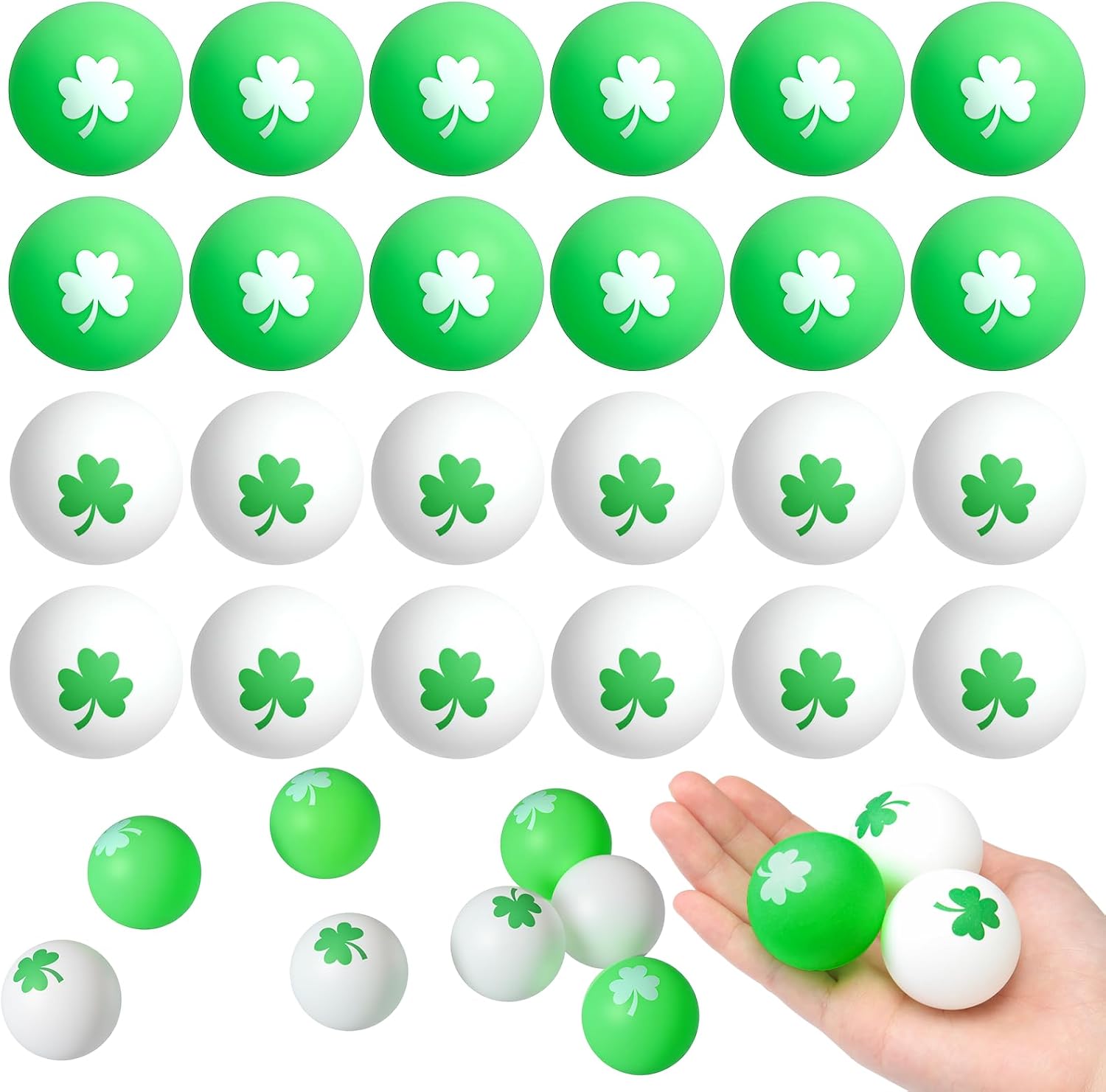 Soulchen 24 Pcs Table Tennis Balls Plastic Novelty Table Tennis Stress Props 40 mm for Party Playing Beach Decor Beer Game Party Favors