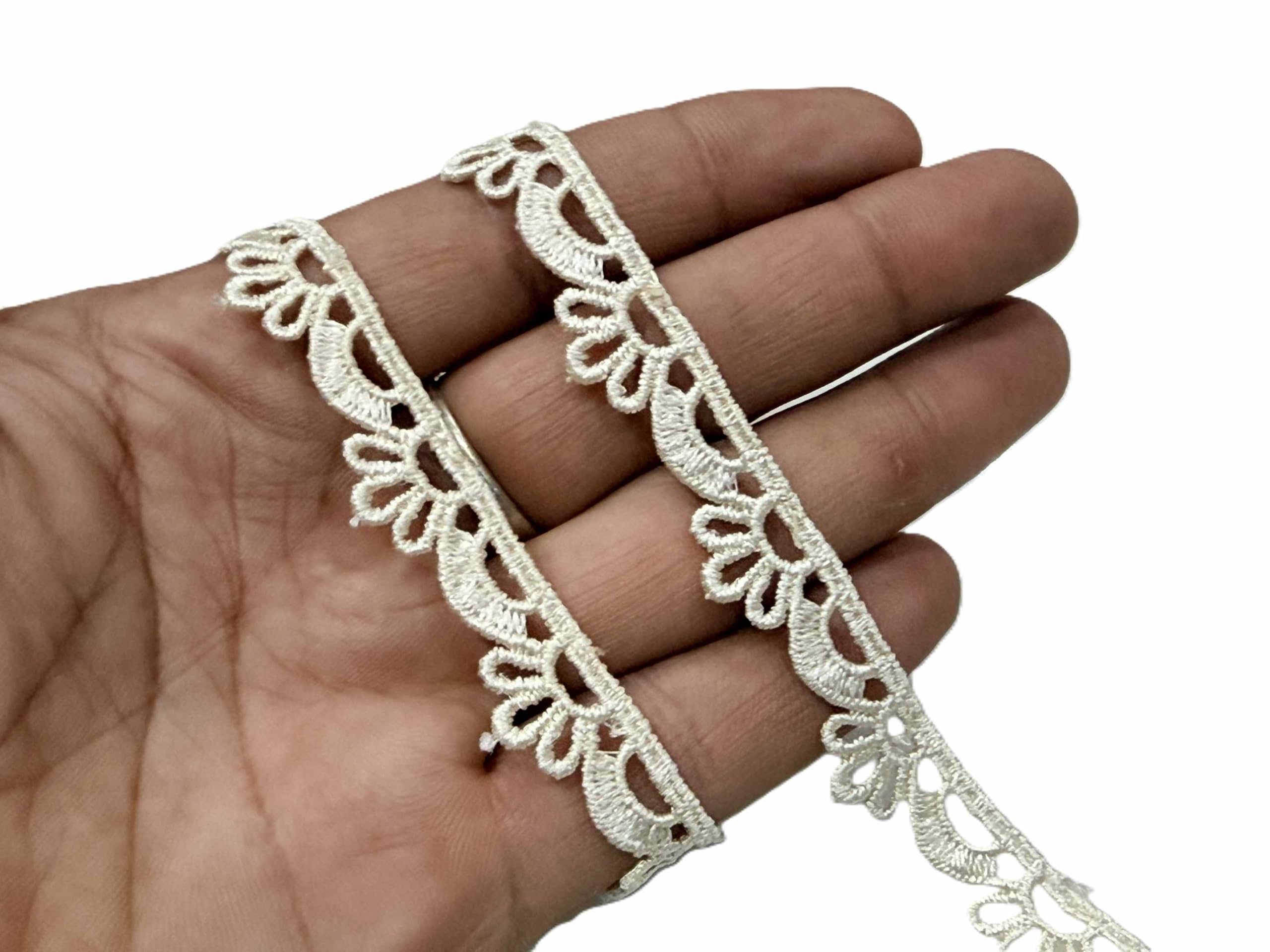 Strala Off- White Color lace and Borders for Dresses, Sarees, Lehenga, Suits, Bags, Decorations, Borders, Crafts and Home Décor,Blouse (9 mtr) Design-1079-image-20