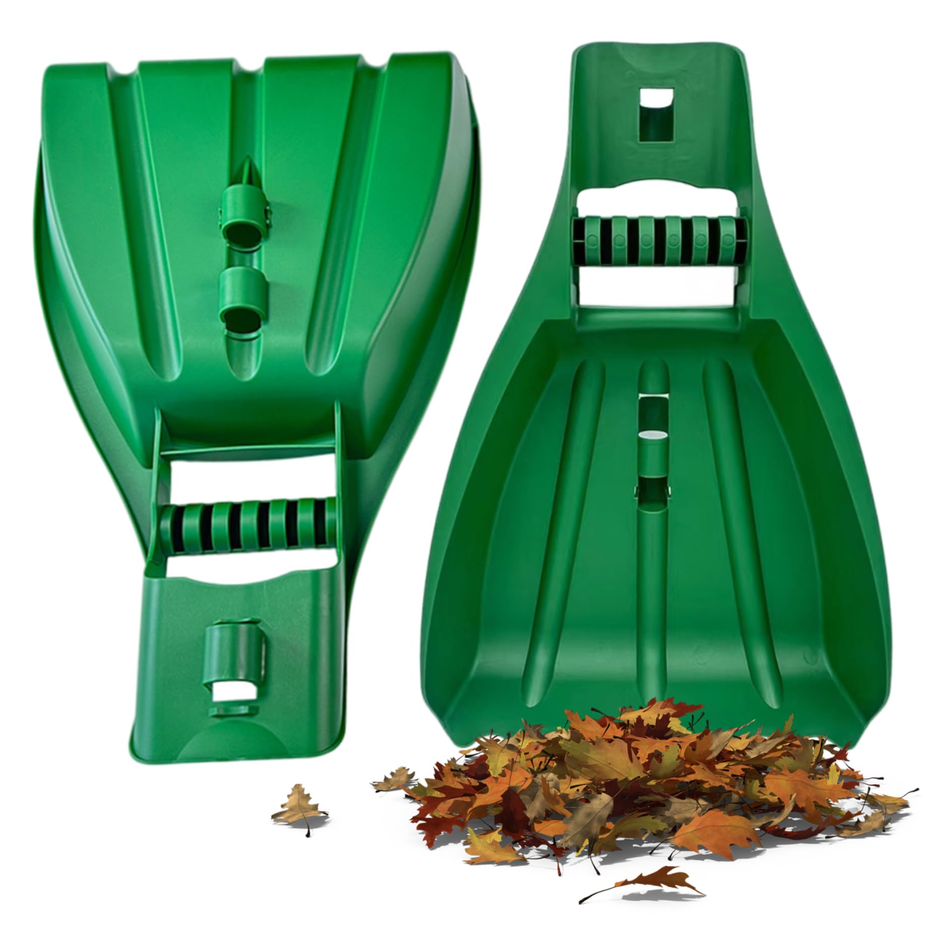 Pelle à feuilles râteaux à main collecteur de 50cm pince plastique pour nettoyage jardin lot de 2