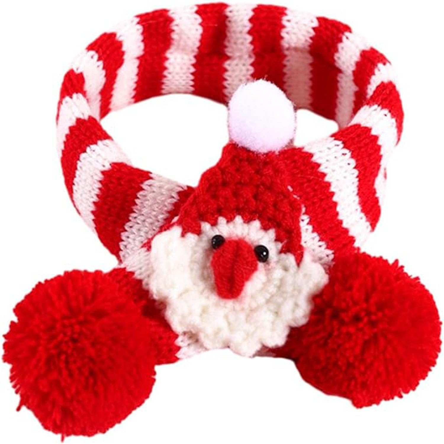 Christmas Pet Scarf Striped Knitted Pet Collar,Winter Pet Plush Scarves,Christmas Costume Accessories Knitted Scarf (B,S)
