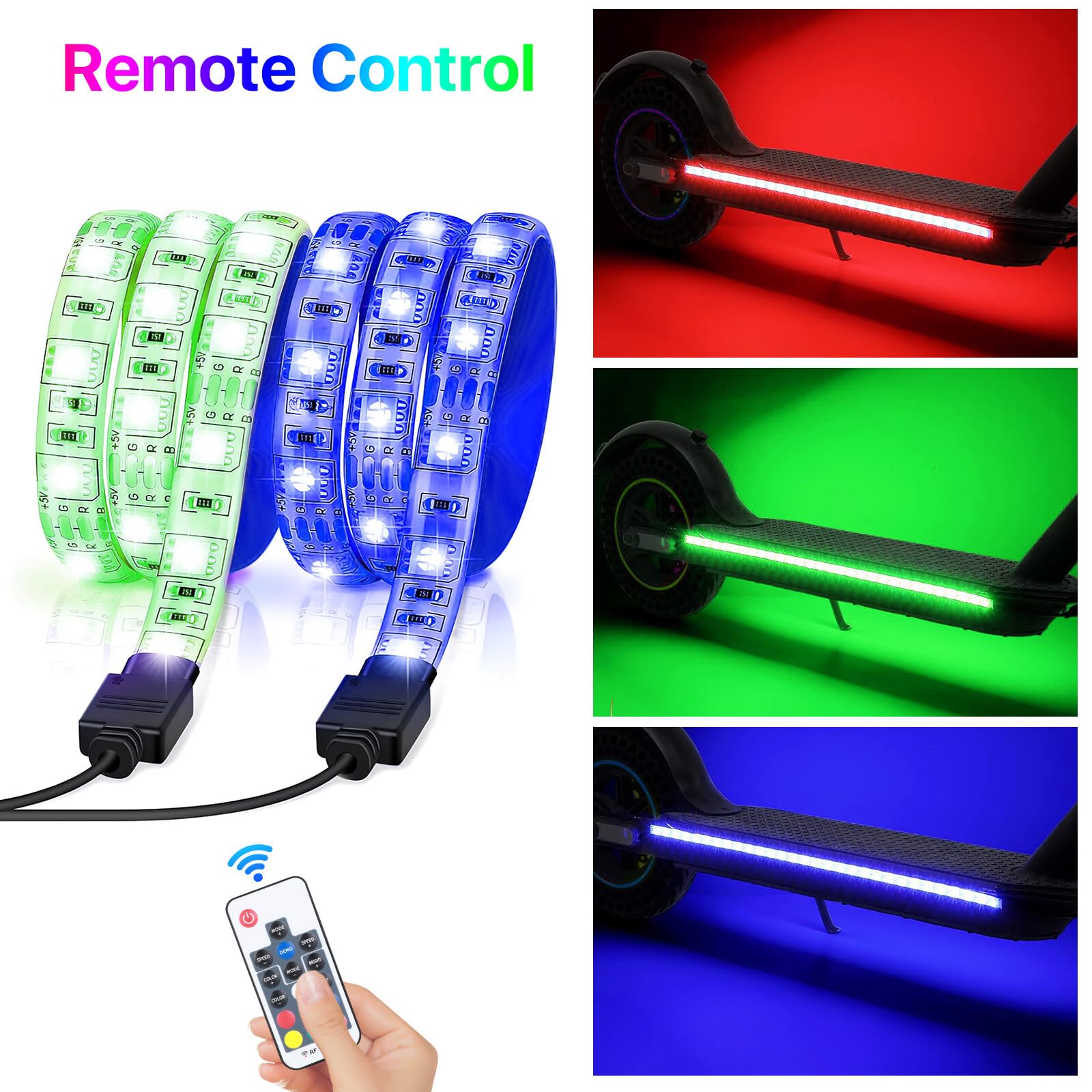 Kit LED Multicolore Deluxe Con 12 Luci Per Bicicletta, Scooter O Sporco. Illumina La Tua Corsa Notturna! Modello X98-9465-002, Nuovo In Confezione.
