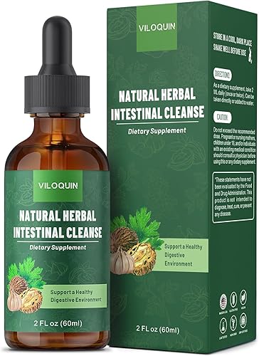 Gut Cleanse - Líquido de desintoxicación, apoyo intestinal natural a base de hierbas con aceite de orégano, ajenjo, nogal negro, clavo, ajo, 2 onzas