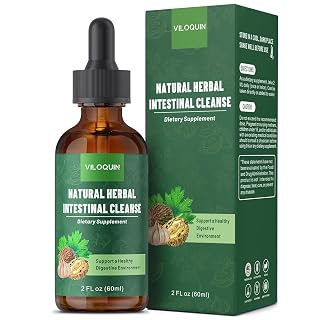 Gut Cleanse Detox Liquid, Natural Herbal Intestinal Support with Oil of Oregano, Wormwood, Black Walnut, Clove, Garlic, 2 fl oz - Amazon product rated Grade A