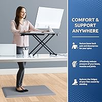 Vista 4 de KitchenClouds - Tapete acolchado antifatiga, impermeable, antideslizante, para escritorio de pie, cocina, hogar, fregadero y oficina, 17.3 x 28 Gris