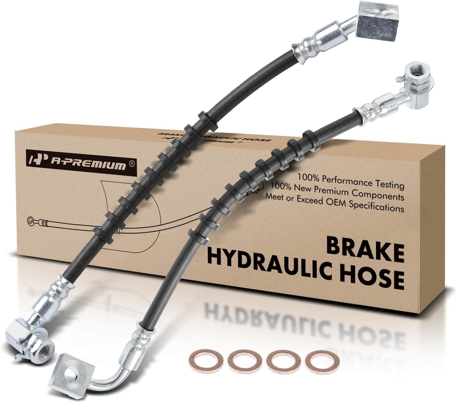 A-Premium Front Brake Hydraulic Hose Compatible with Select Ford, Mazda and Mercury Models - Ranger 98-11, Explorer 96-01, B3000 98-02/05, B4000 98-09, Mountaineer 97-01, Explorer Sport Trac