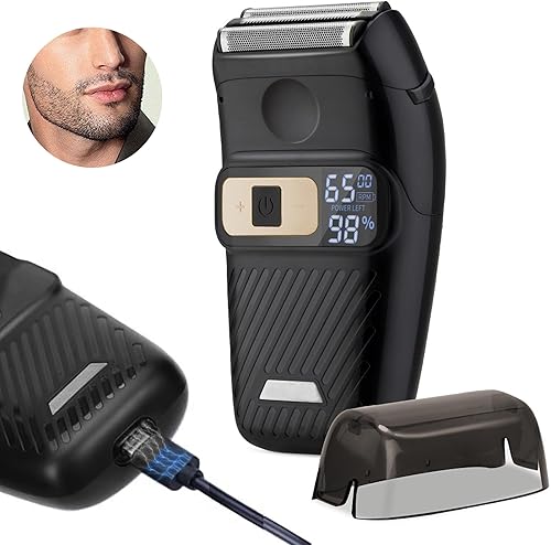 Miniatura 5 de Afeitadora eléctrica de aluminio para hombres, afeitadoras eléctricas de papel de aluminio para hombres y mujeres, pantalla LED impermeable en seco