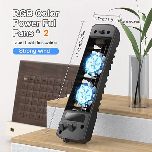 Miniatura 5 de Nepagz Ventilador de refrigeración para consola PS5 Slim (digitaldisco), ventilador silencioso mejorado con 3 ventiladores ajustables, enfriador PS5