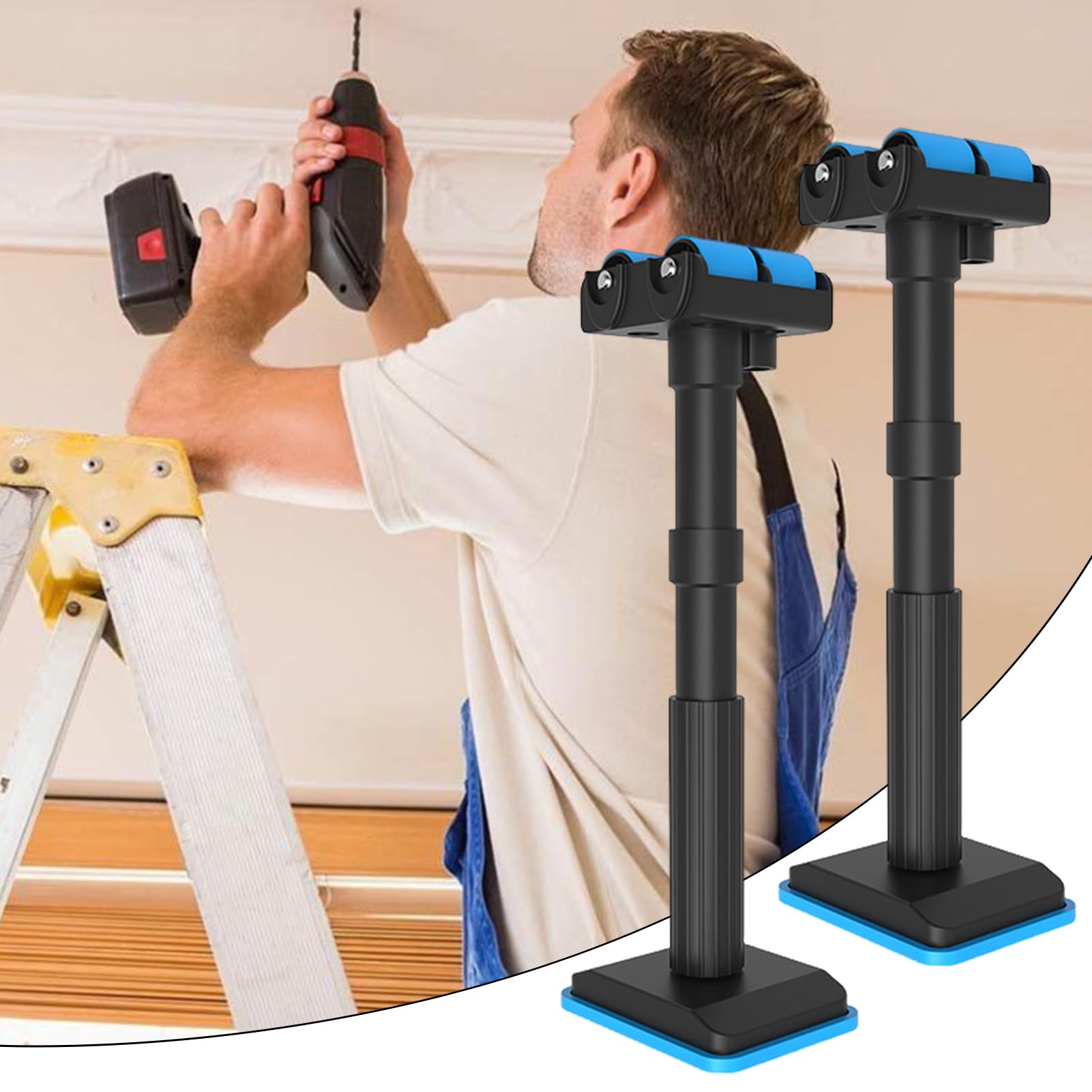 Outil de levage à hauteur réglable, perche télescopique multifonction pour meubles de salle de bain, perche télescopique pour installation de meubles de maison, support de levage pour menuiserie