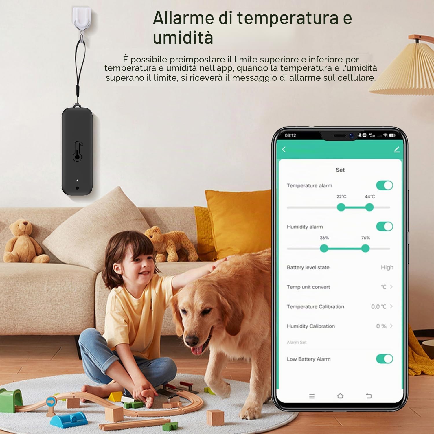 Termometro intelligente WiFi: sensore di temperatura senza fili con avvisi app, esportazione di memoria dati, monitor remoto impermeabile per serra cantina, compatibile con Alexa (4 pezzi)