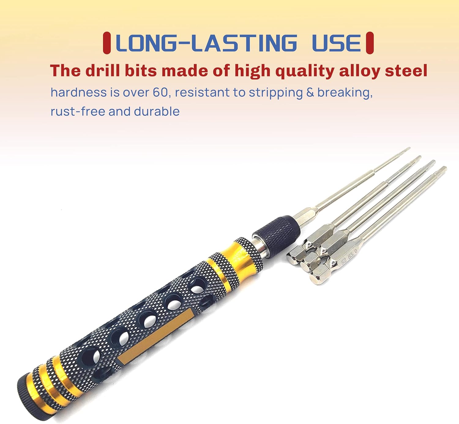 4 in 1 RC Model Repair Tools Kit 1/4" Drive 1.5mm 2.0mm 2.5mm 3.0mm Allen Wrench Keys for for Bit Electric Screwgun/Power Drill RC Repair Working