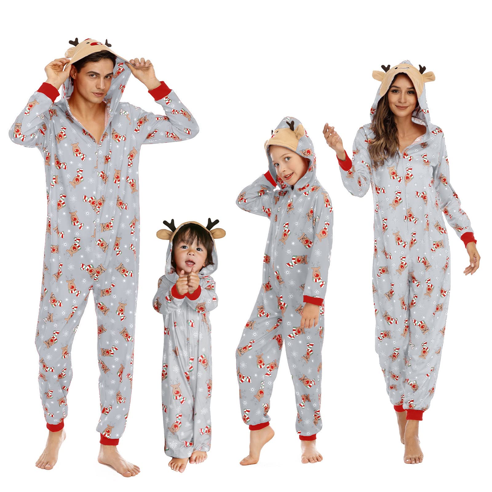 Cysincos Family Matching Christmas Pajamas Set Xmas Pjs Set Soft Long Sleeve Holiday Sleepwear Outfits for Women Men Couples