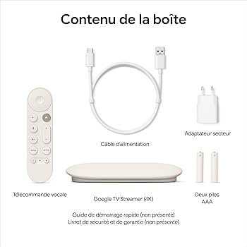 GOOGLE TV Streamer 4K Porcelain : Amazon.fr: High-Tech