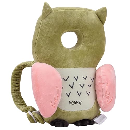 Miniatura 2 de Bebamour - Paseadores de bebé, protección ajustable para la cabeza de bebé, almohadilla de seguridad, mochila para gatear (búho verde, búho)