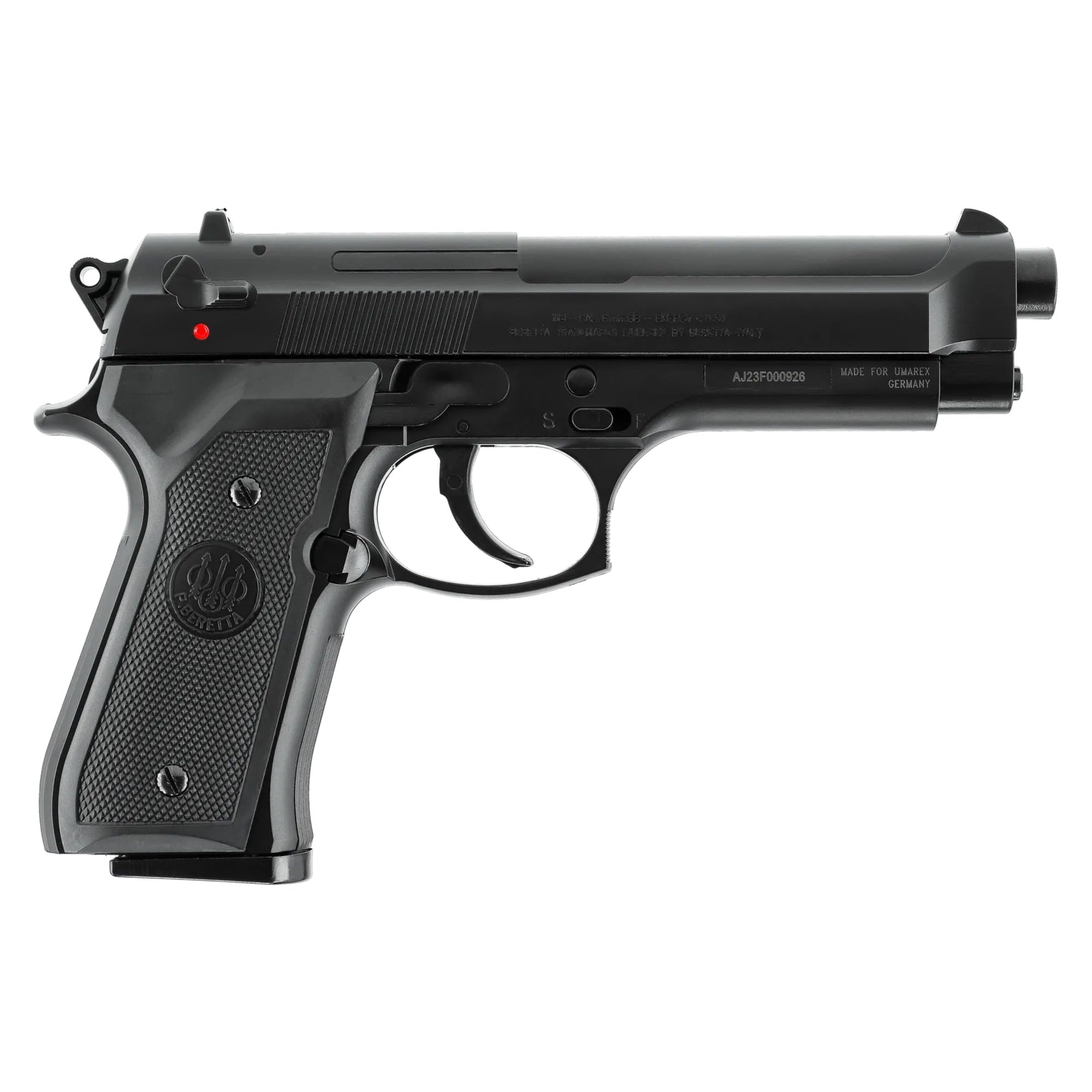 OpTacs Set Airsoft Beretta M9 World Defender 0,5 Joule 6 mm BB Federdruck Softair + H&N Sport Softair Munition Accu BBS Premium 4000 Stück 0,20 g 6mm