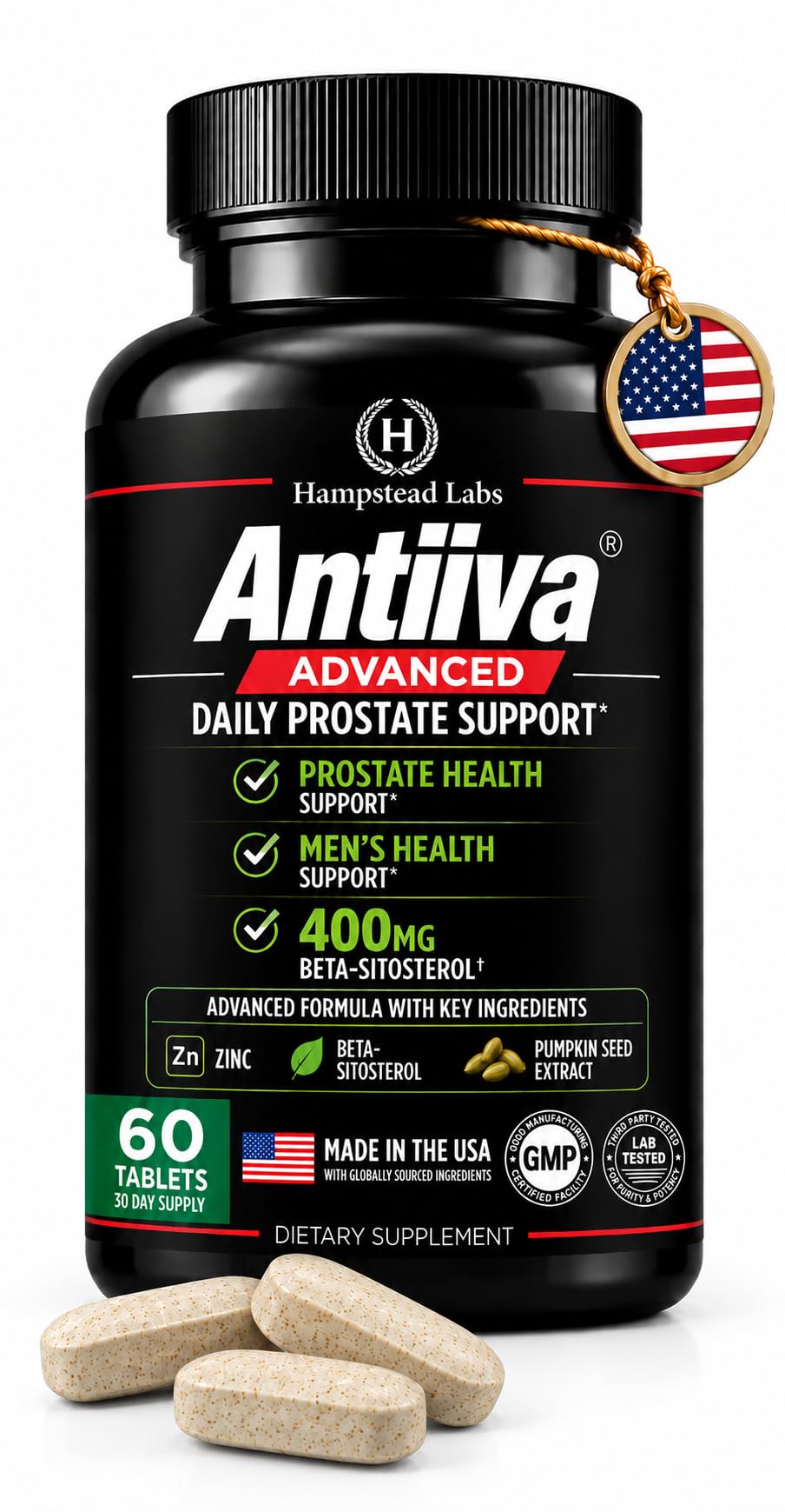 Hampstead Labs Advanced Men Prostate Support Beta Sitosterol 400mg 60 Tab