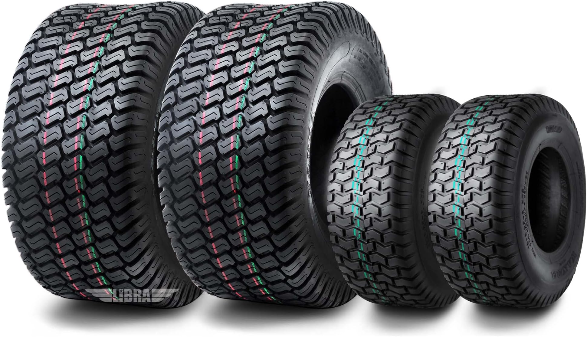 Set 4 Lawn Mower Turf Tires 15x6-6 Front & 18x9.5-8 Rear /4PR -13016/13032