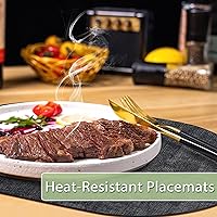 Vista 3 de Placemats for Dining Table Set of 6 Non-Slip, Heat Resistant Oval Leather Placemat Double Layer, Waterproof Table Mats Easy to Clean for Kitchen