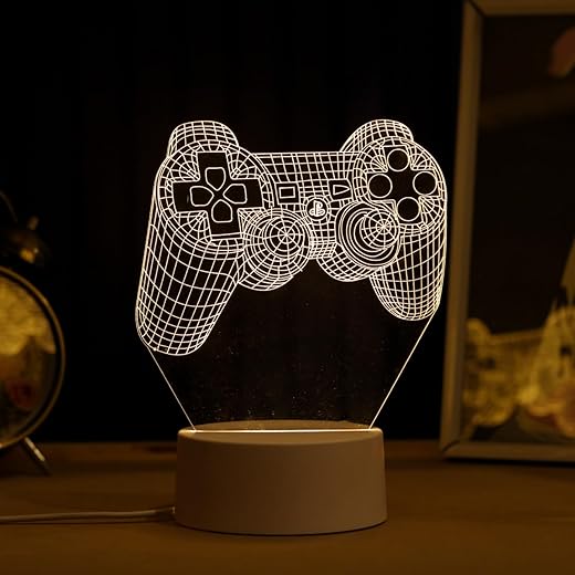 PopLumos - Luminária led 3d, abajur de mesa, controle videogame